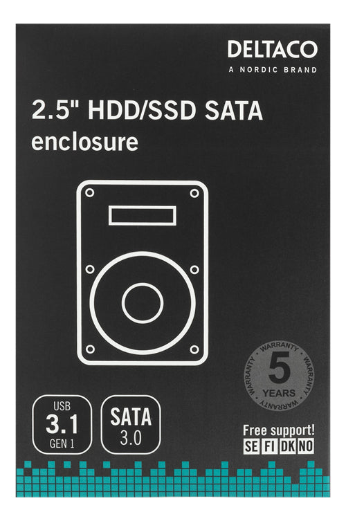Deltaco Ekstern Lagringspakning USB 3.1 Gen 1 SATA 6Gb/s