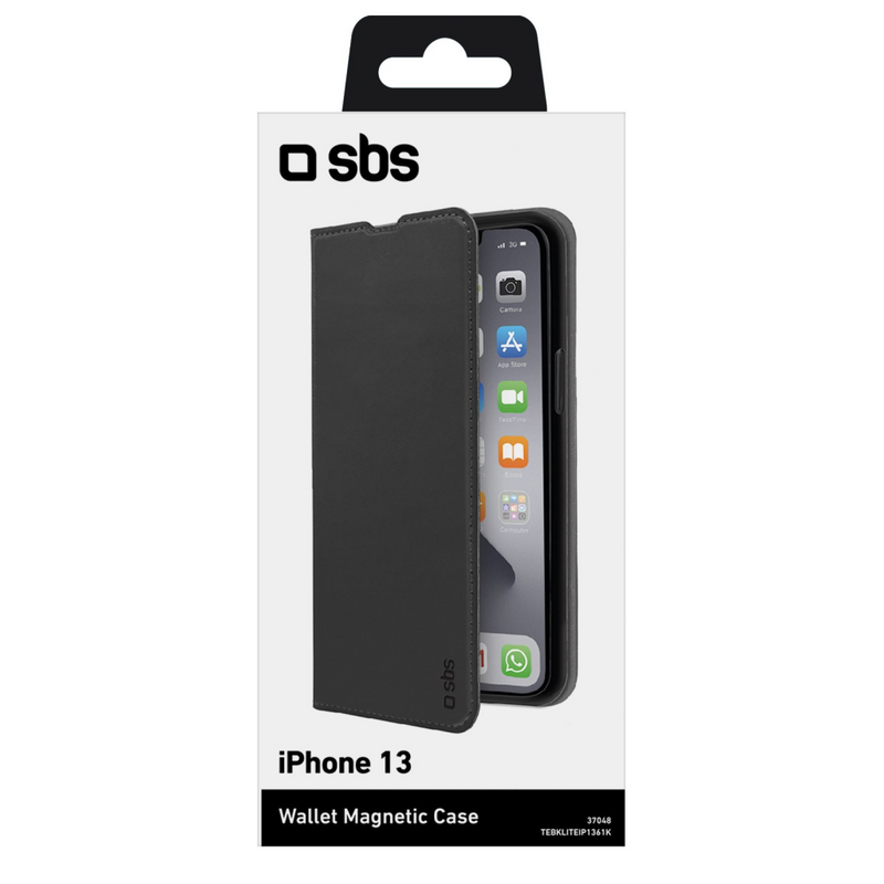 SBS Book Wallet Lite Apple iPhone 13 schwarz