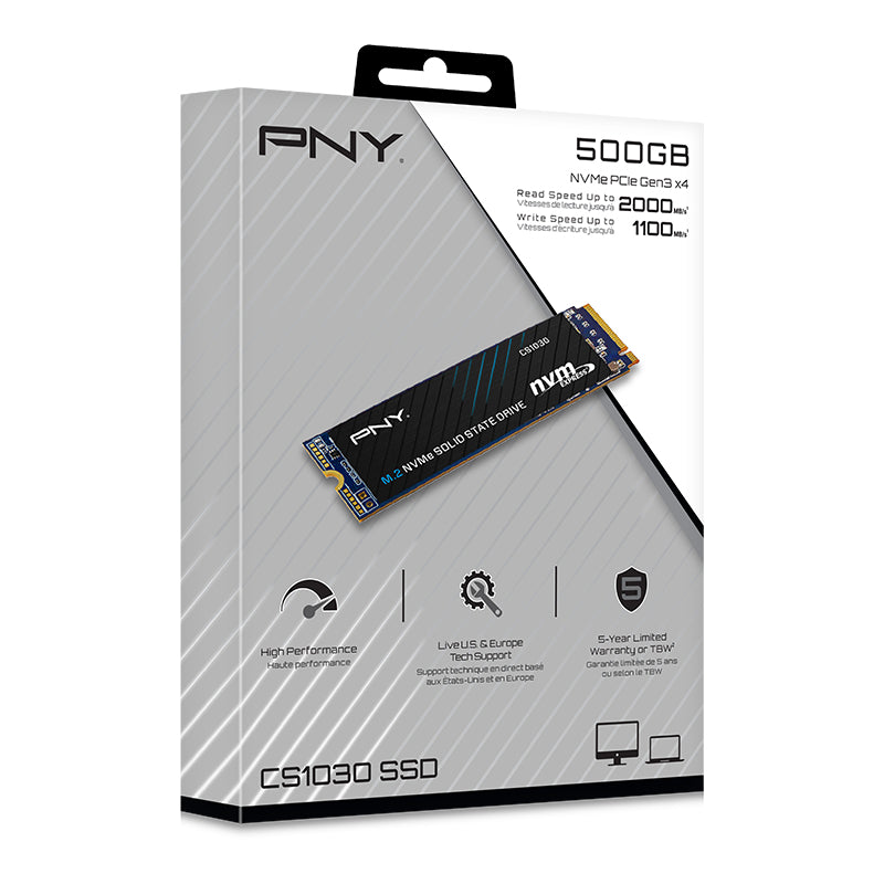 PNY CS1030 - SSD - 500 GB - intern - M.2 2280 - PCIe 3.0 x4 (NVMe)