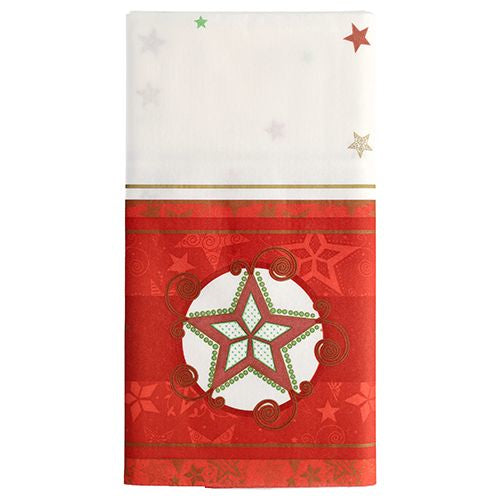 PAPSTAR Weihnachts-Tischdecke"Heavenly Stars" weiß aus Airlaid 95% Cellulose 5%