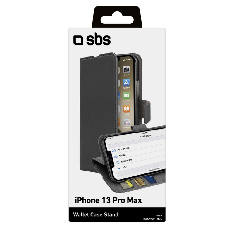 SBS Book Case Wallet Apple iPhone 13 Pro Max schwarz