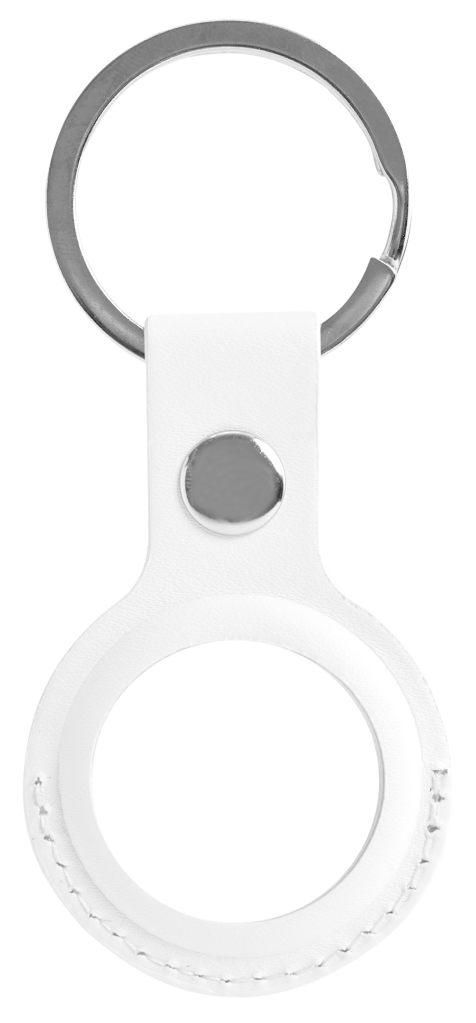 Deltaco Apple AirTag case keychain vegan leather white
