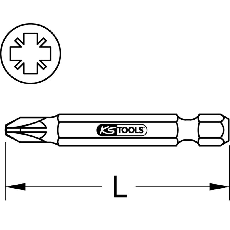 KS TOOLS 1/4" CLASSIC Bit PZ 75mm PZ2 911.7528