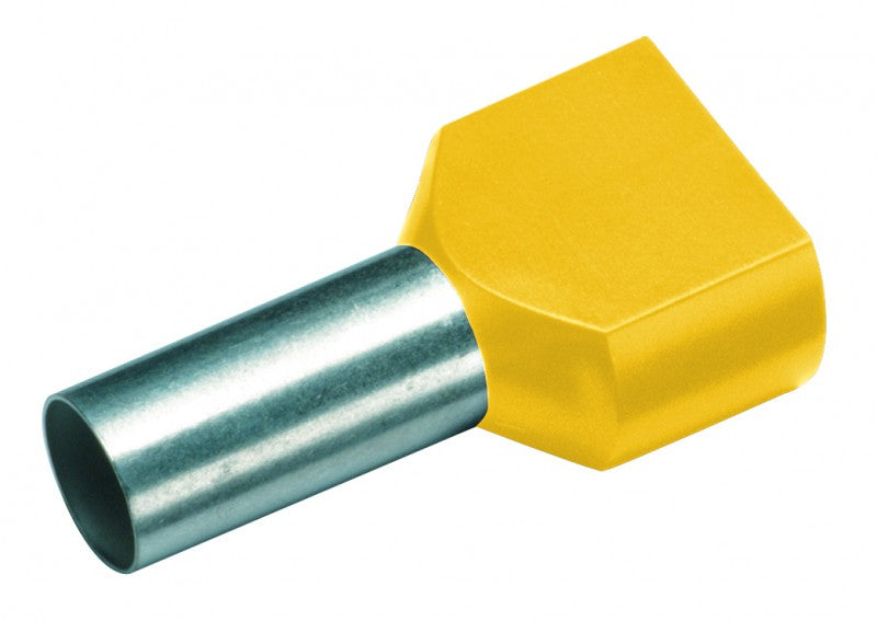 Cimco Zwillings-Aderendhülse 1 mm² 8 mm Teilisoliert Gelb 18 2436 100 St. 18