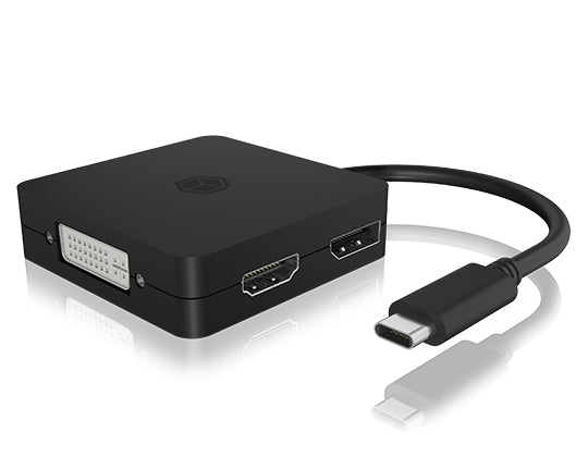 ICY BOX Adapter 4in1 Video USB-C -> VGA/HDMI/DVI-D - Adapter - Digital/Daten