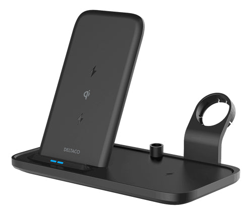 Deltaco 2-in-1 wireless charger 10 W 5 USB-A out 5 black