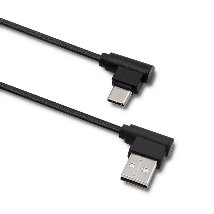 Qoltec USB-kabel - USB-C (han) vinklet til USB (han) vinklet - USB 2.0 - 1 m - sort