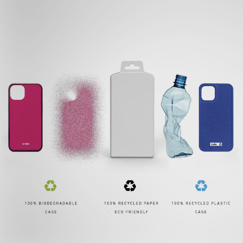 SBS Farbiges Cover aus recyceltem Kunststoff r-PET für iPhone 13 pink