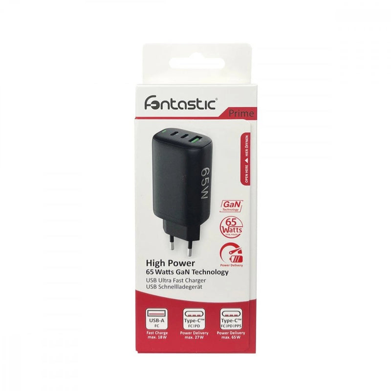 Fontastic NETZTEIL GANTO TYPE-C PD+USB-A FC3 GAN 65W POWER DELIVERY, FAST CHARGE 3, MAX.3.25A, WEISS