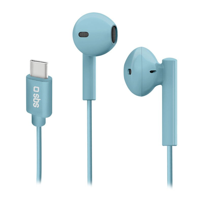 SBS Studio Mix 65c¿ Semi-In-Ear-Kopfhörer mit USB-C-Anschluss hellblau - Headset