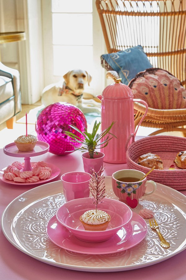 Rice Ceramic Mug -Embossed Pink Flower Design CEMUG-EMI