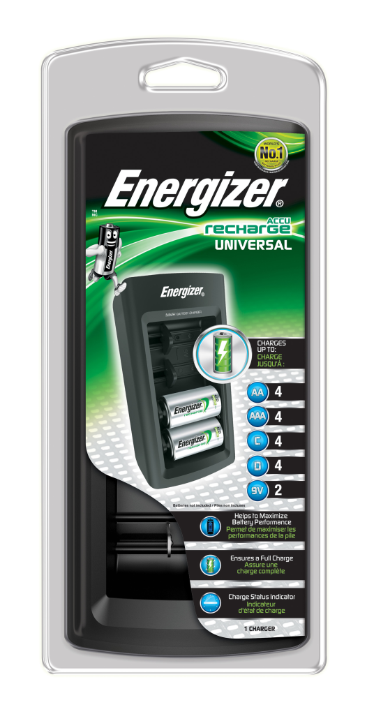 Energizer Accu Recharge Universal - 3 - 5 Std. Batterieladegerät - (für 4xAA/4xAAA, 4xD, 4xC, 2x9V)