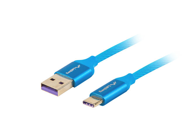Lanberg CA-USBO-21CU-0005-BL, 0,5 m, USB A, USB C, USB 2.0, 480 Mbit/s, Blå