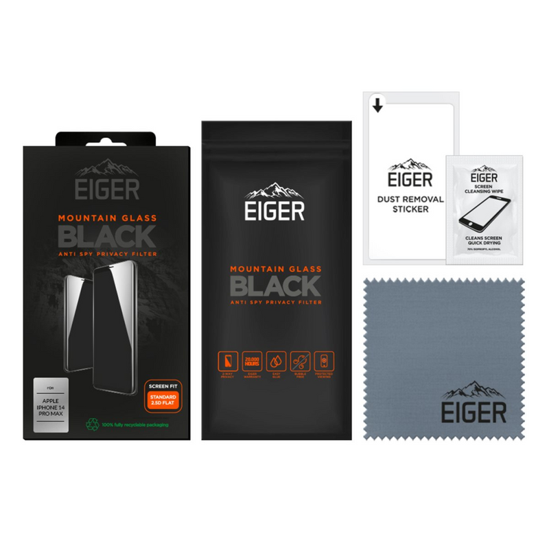 Eiger Mountain Black Privacy 2.5D SP Apple iPhone 14 Pro Max