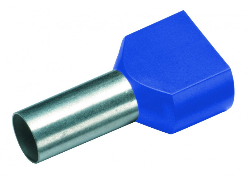 Cimco Zwillings-Aderendhülse 2.5 mm² 13 mm Teilisoliert Blau 18 2476 100 St. 18