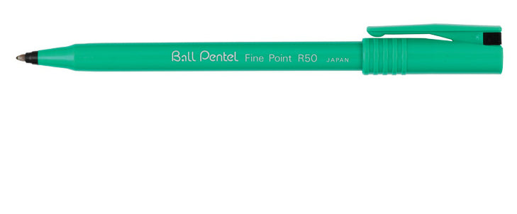 Pentel Fine Point R50 - Clip - Stick-Kugelschreiber - Schwarz - 12 Stück(e) - Fein