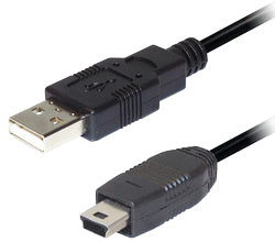 Transmedia C158 - 1 m - USB A - Mini-USB B - USB 2.0 - Männlich/Männlich - Schwarz