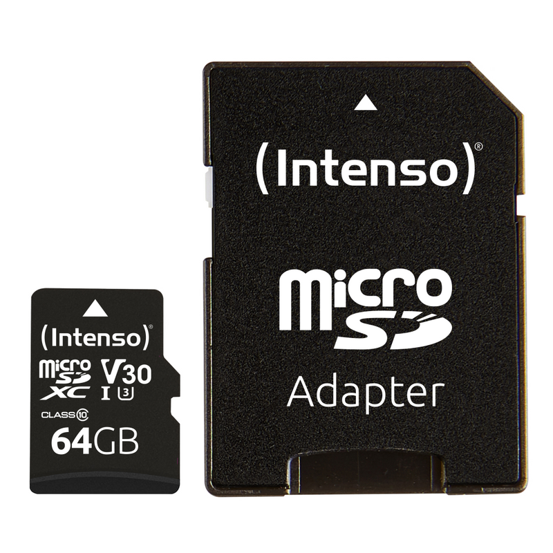 Intenso Flash-Speicherkarte (microSDXC-an-SD-Adapter inbegriffen)