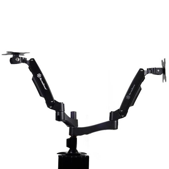 SilverStone ARM Two ARM22BC - Befestigungskit (Spannbefestigung für Tisch, Doppelgelenkarm, 2 Schnittstellenplatten)