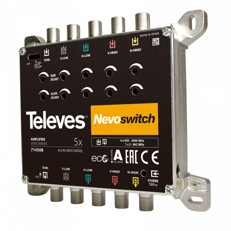 Televes Verstärker MS510VGQ 5fach 5-15dB f. MS NEVO ohne NT