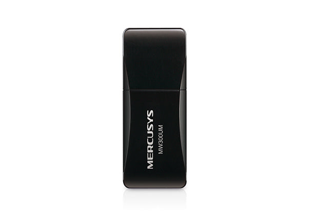 Mercusys MW300UM - Eingebaut - Verkabelt & Kabellos - Mini-USB - USB - 300 Mbit/s - Schwarz