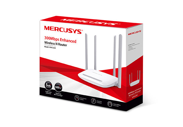 Mercusys MW325R - Wi-Fi 4 (802.11n) - Einzelband (2,4GHz) - Eingebauter Ethernet-Anschluss - Weiß - Tabletop-Router