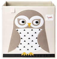 3 Sprouts Owl storage box Aufbewahrungstasche Rechteckig Polyester Weiß IBNSNO