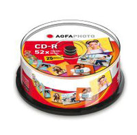 AgfaPhoto 1x25 CD-R 80 700MB 52x Speed Cakebox - CD-R - 0,7 GB