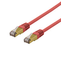 Deltaco S/FTP Cat6a patch cable delta cert LSZH 0.5m red