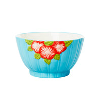 Rice Ceramic Bowl with Embossed Flower Design - Mint CEBWL-EMMIN