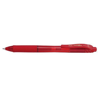 Pentel Energel X - Ausziehbarer Gelschreiber - Rot - Rot - Durchscheinend - Kunststoff - Gummi - Gummi - Beidhändig