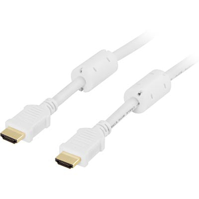 Deltaco HDMI cable Premium High Speed with Ethernet 1m white
