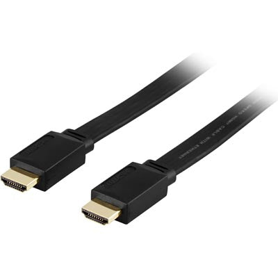Deltaco flat HDMI cable High Speed with Ethernet 1m black