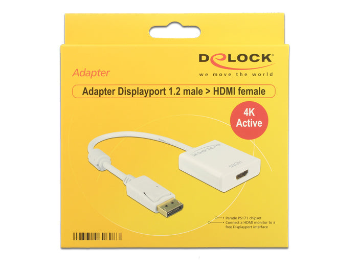Delock Adapter Displayport 1.2 male > HDMI female 4K Active