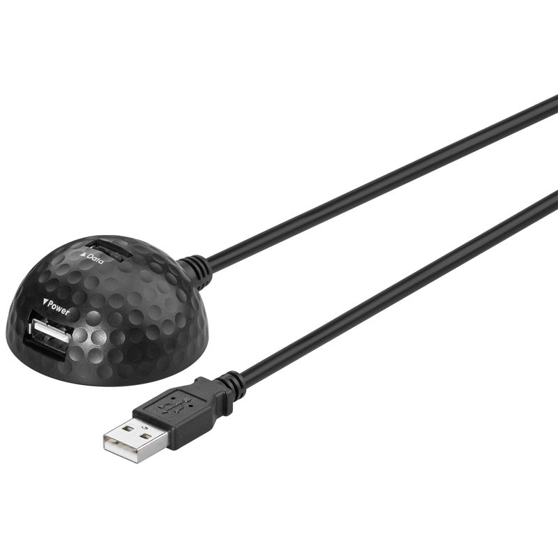 Wentronic USB 2.0 Hi-Speed Verlängerungskabel mit Standfuss -"A" Stecker> 2x Buchse - Digital/Daten